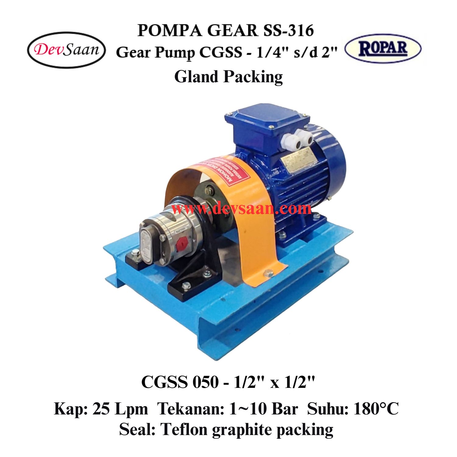 Gear Pump CGSS 050 (GP) Pompa Roda Gigi (Complete Set) 4pole