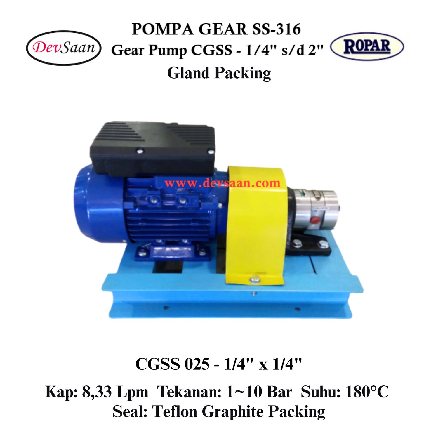 Gear Pump CGSS 025 (GP) Pompa Roda Gigi (Complete Set) 4pole