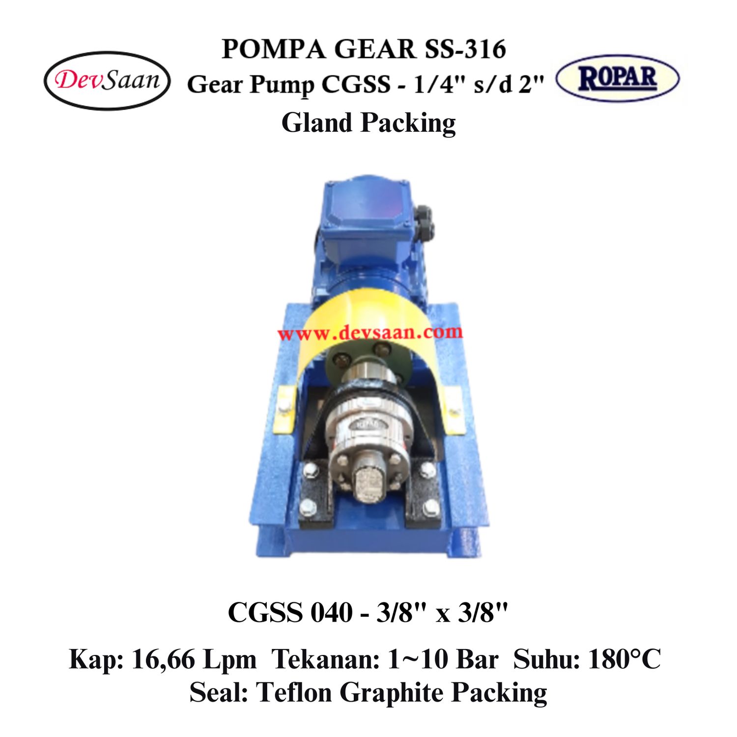 Gear Pump CGSS 040 (GP) Pompa Roda Gigi (Complete Set) 4pole