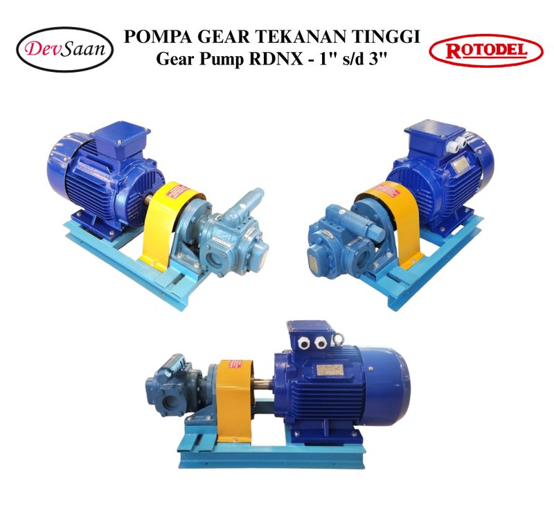 Gear Pump Rotari RDNX Tekanan Tinggi Terkopel