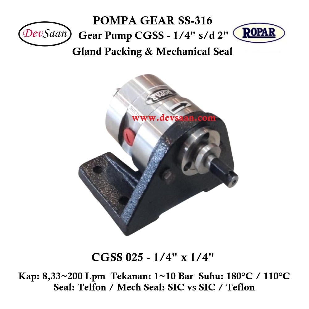 Gear Pump CGSS 025 (GP) Pompa Roda Gigi Komplit Set