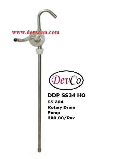 SS-304 Rotary Hand Operated Drum Pump DDP SS34 HO 1"