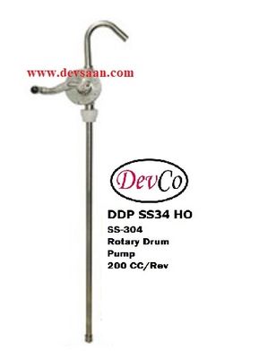 SS-304 Rotary Hand Operated Drum Pump DDP SS34 HO 1"
