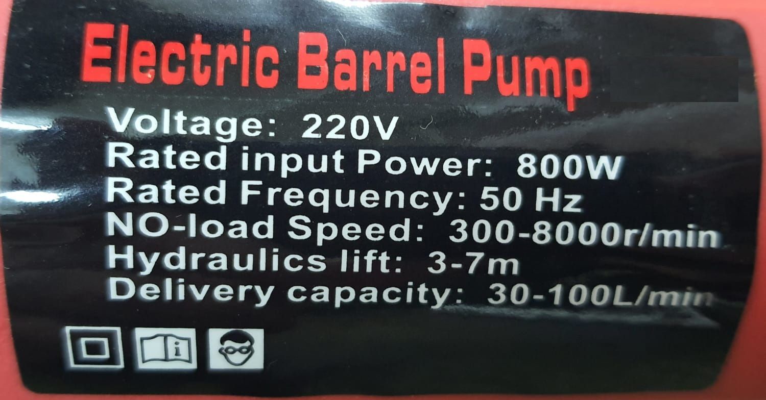 Drum Pump SS-304 DDP 800 SSAC Pompa Drum AC 220V