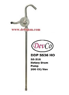 SS-316L Rotary Hand Operated Drum Pump DDP SS36 HO 1" SS-316L Rotary Hand Operated Drum Pump DDP SS36 HO 1"