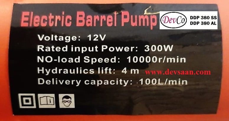 Drum Pump SS-304 DDP 380 SS Pompa Drum DC 12V