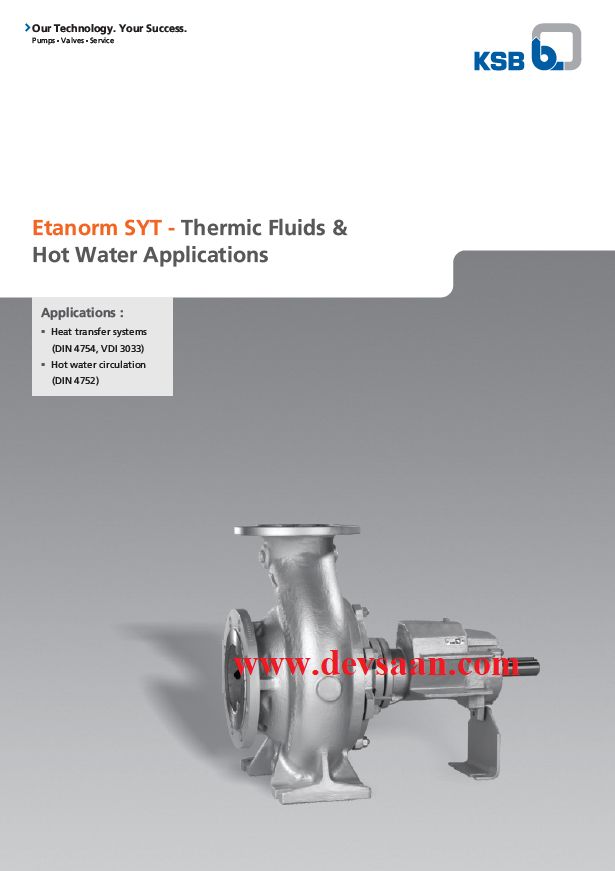 Thermic Fluid Pump Etanorm SYT ETNY 050-032-200 Pompa Sentrifugal Oli Panas