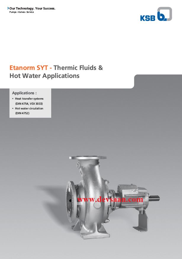 Thermic Fluid Pump Etanorm SYT ETNY 065-040-200 Pompa Sentrifugal Oli Panas