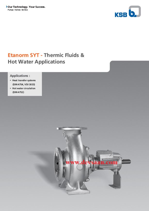 Thermic Fluid Pump Etanorm SYT ETNY 065-050-200 Pompa Sentrifugal Oli Panas