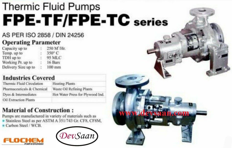 Thermic Fluid Pump FPE-TF 40-200 Pompa Sentrifugal Oli Panas