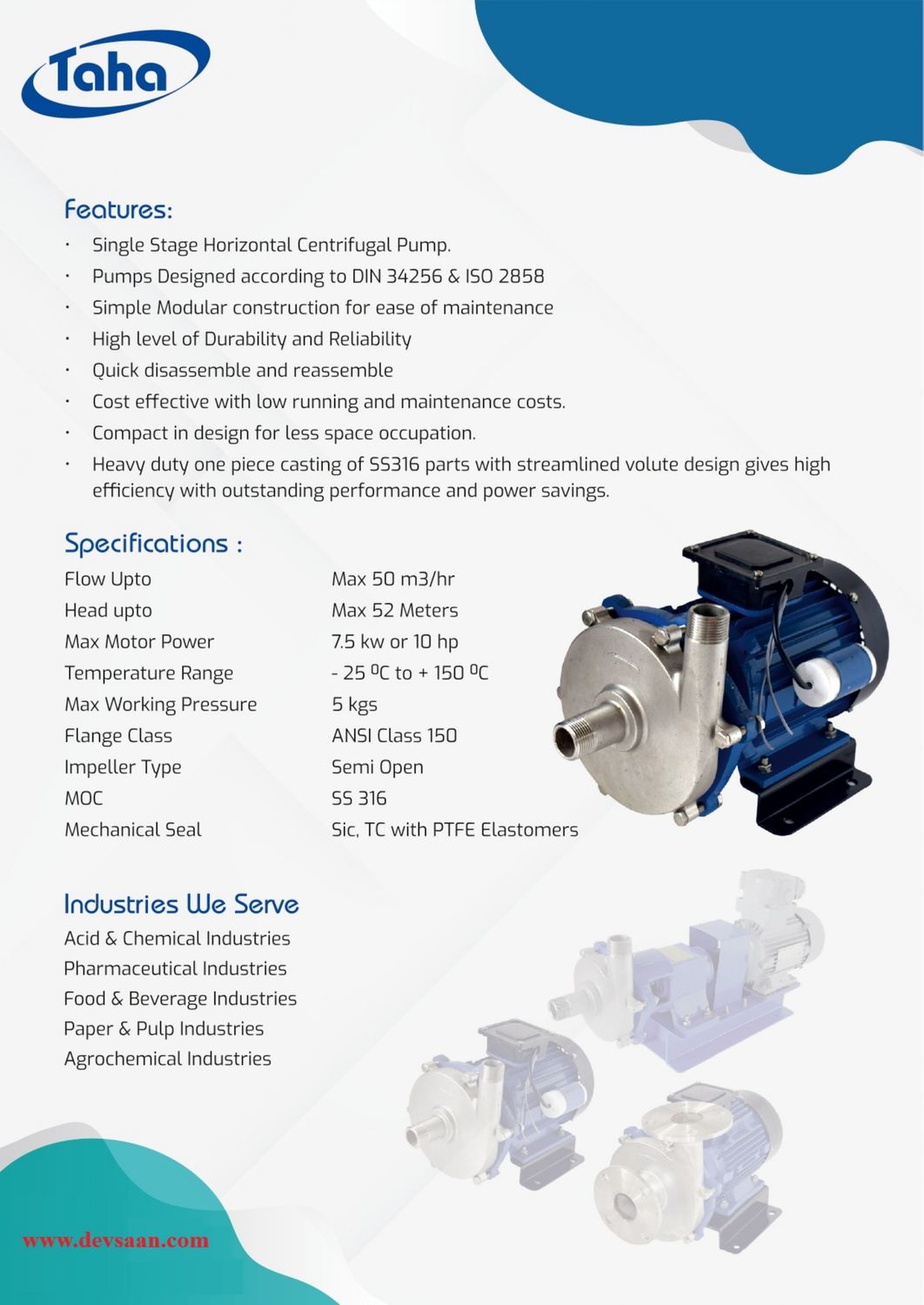 Centrifugal Pump SS-316 CNR-3 MB 3 Fase Pompa Sentrifugal Monoblok