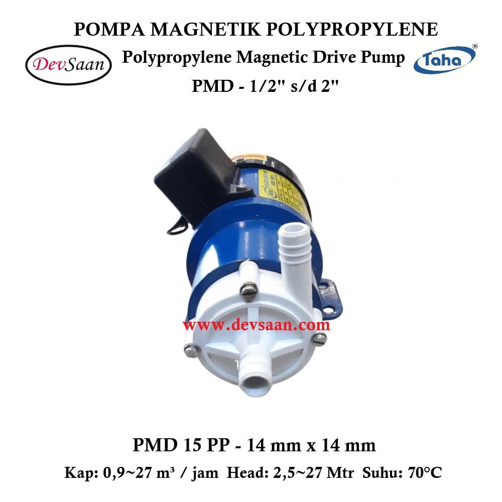 Polypropylene Magnetic Drive Pump PMD-15 Pompa Magnetik