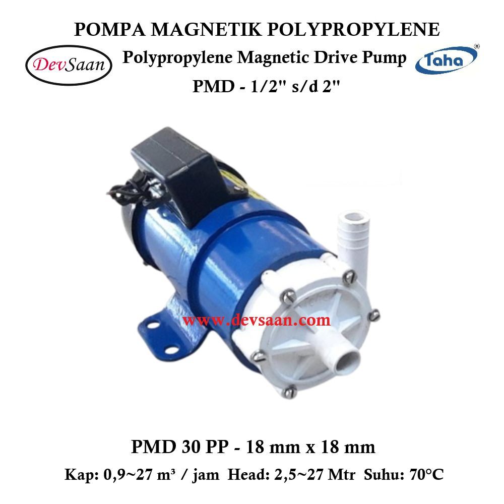 Polypropylene Magnetic Drive Pump PMD-30 Pompa Magnetik Polypropylene Magnetic Drive Pump PMD-30 Pompa Magnetik