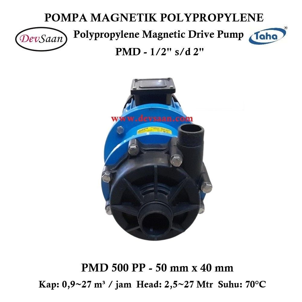 Polypropylene Magnetic Drive Pump PMD-500 Pompa Magnetik