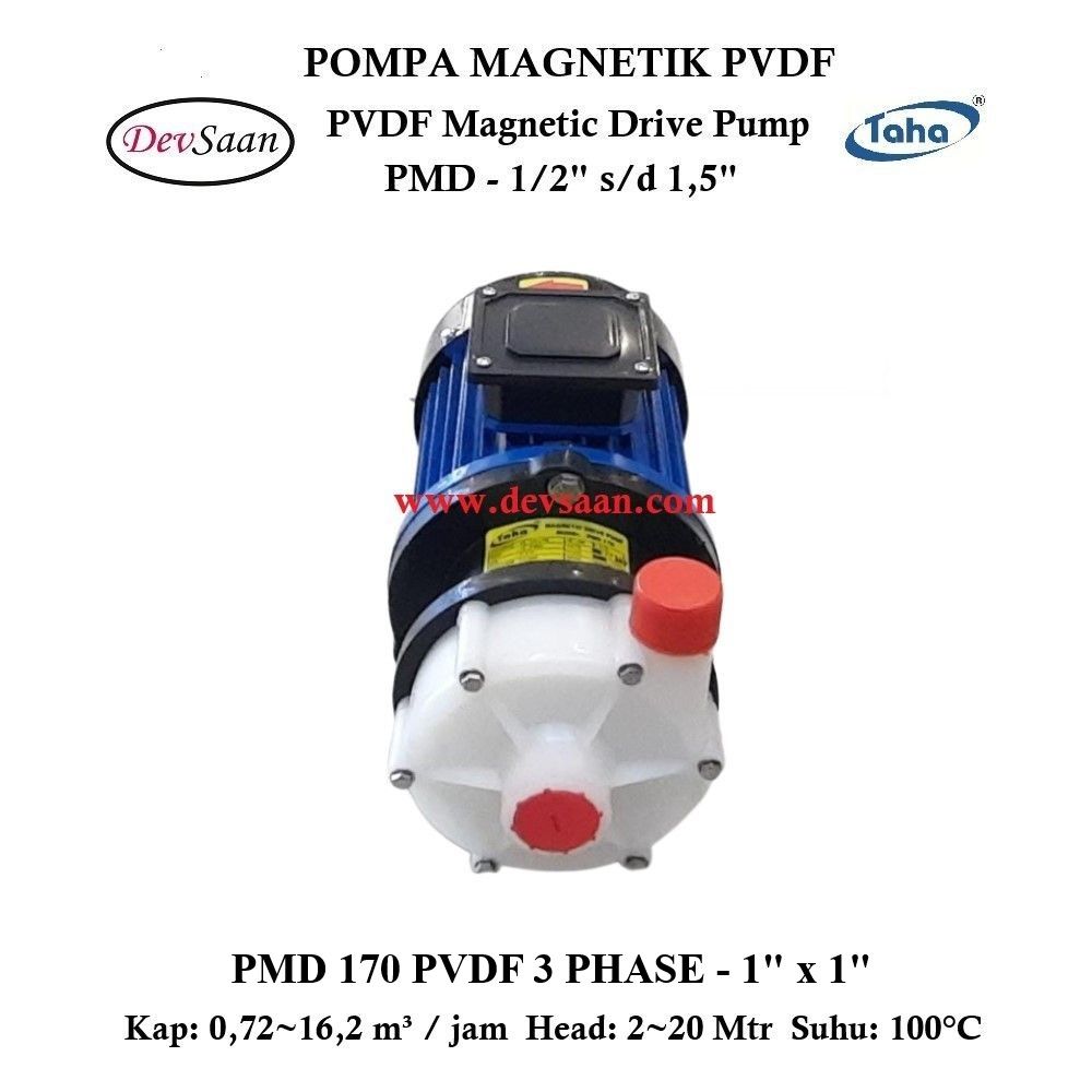 PVDF Magnetic Drive Pump PMD-170 3 Phase Pompa Magnetik