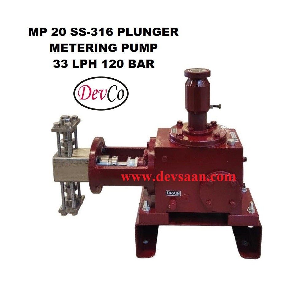 Pompa Dosing MP233120 SS-316 Plunger Metering Pump 33 LPH 120 Bar