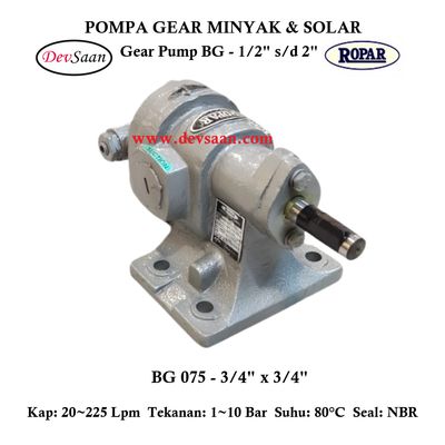 Gear Pump Helikal BG 075 Pompa Roda Gigi