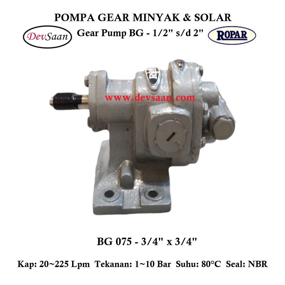 Gear Pump Helikal BG 075 Pompa Roda Gigi