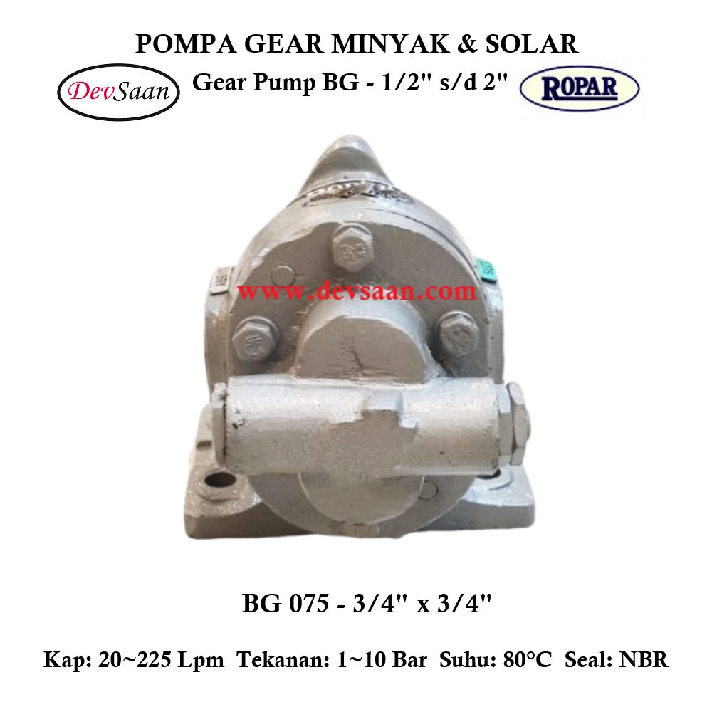 Gear Pump Helikal BG 075 Pompa Roda Gigi