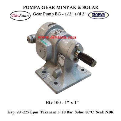 Gear Pump Helikal BG 100 Pompa Roda Gigi