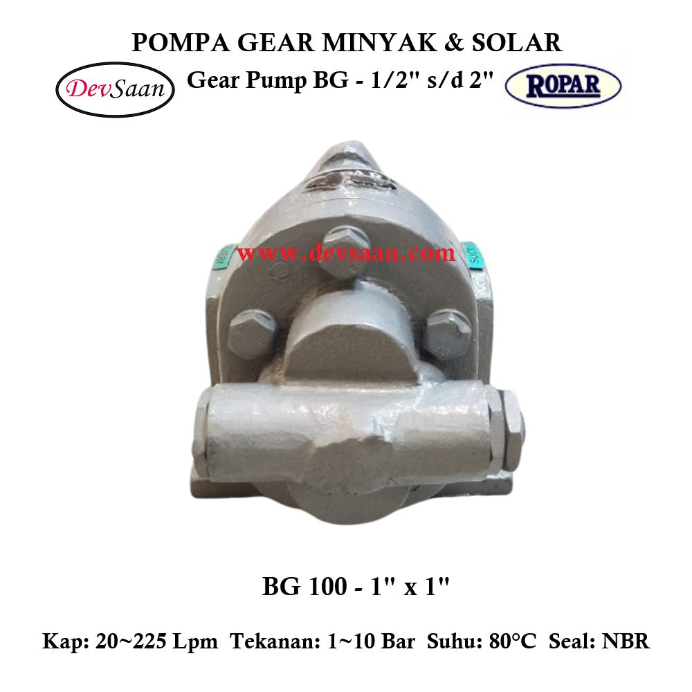 Gear Pump Helikal BG 100 Pompa Roda Gigi