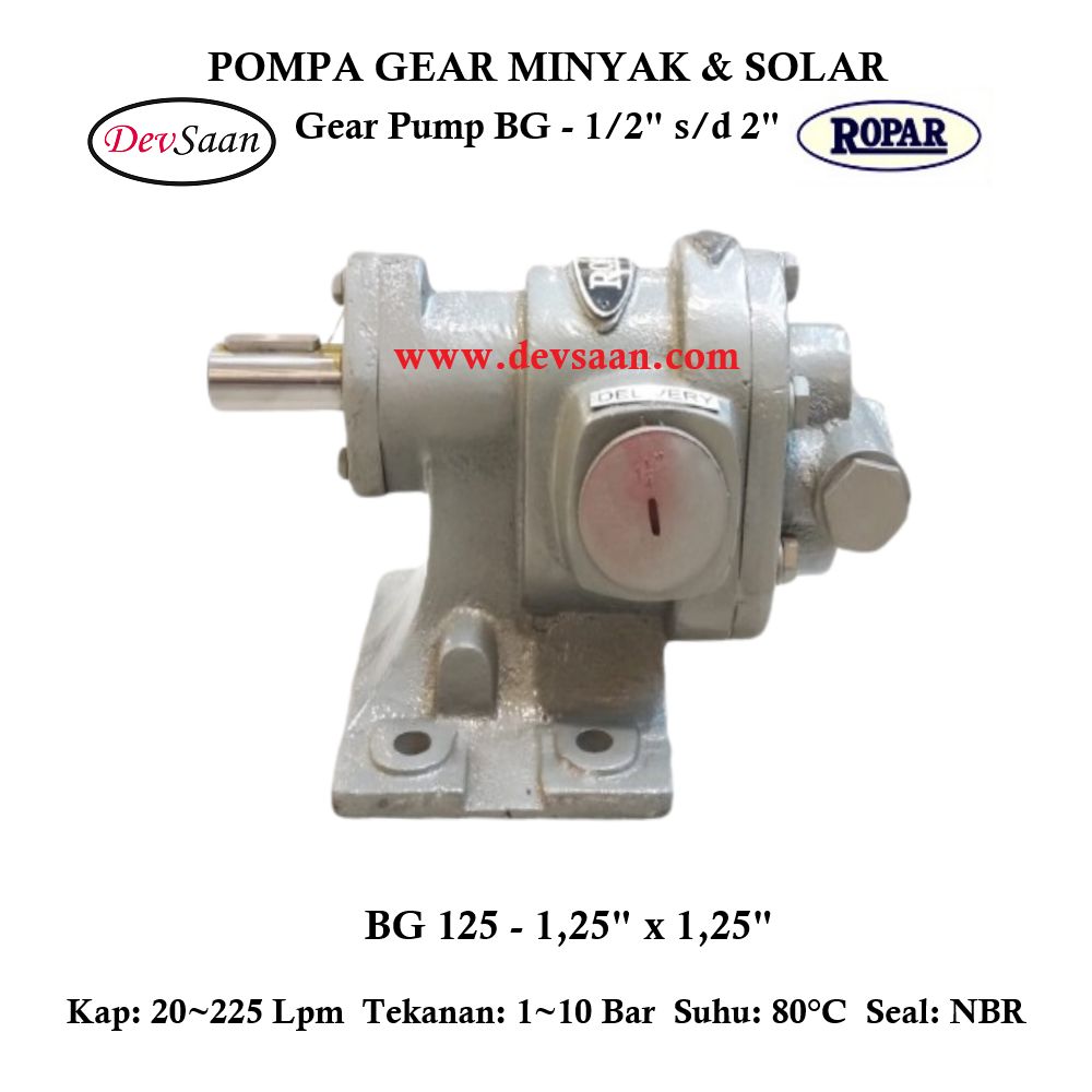 Gear Pump Helikal BG 125 Pompa Roda Gigi