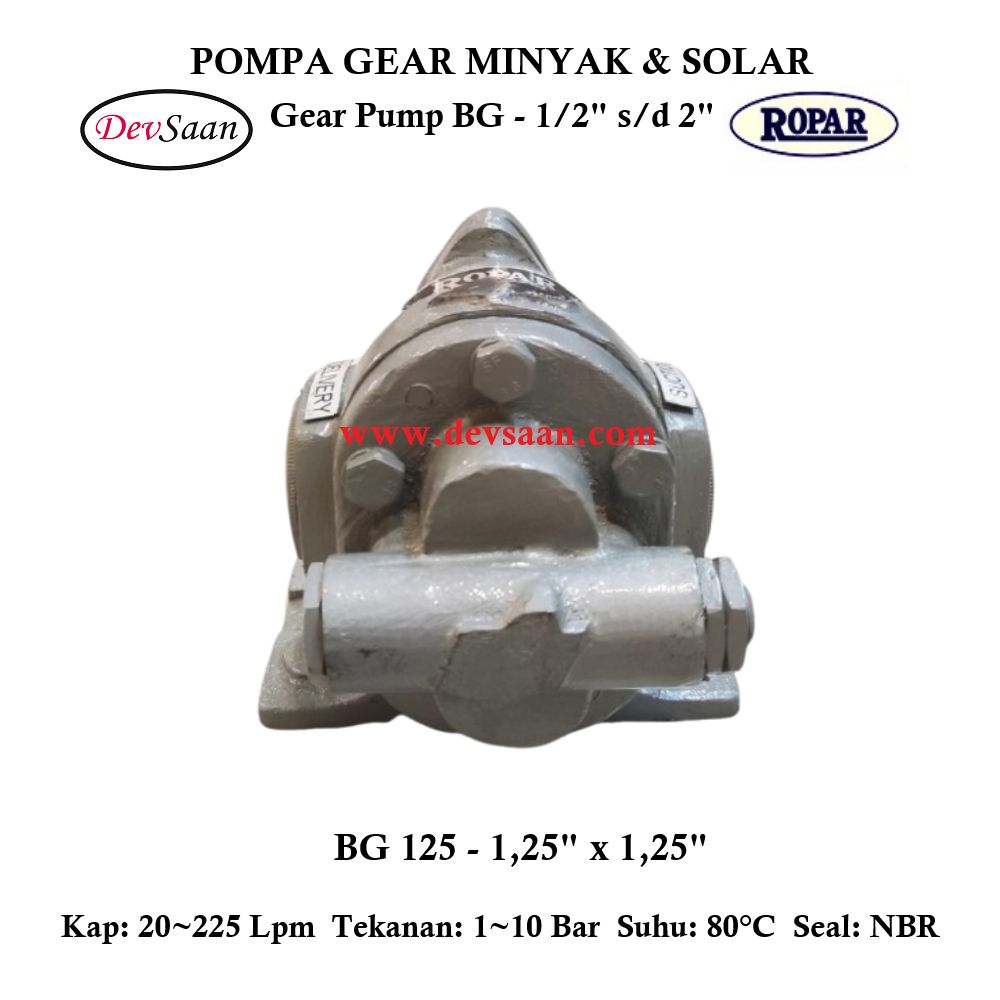 Gear Pump Helikal BG 125 Pompa Roda Gigi