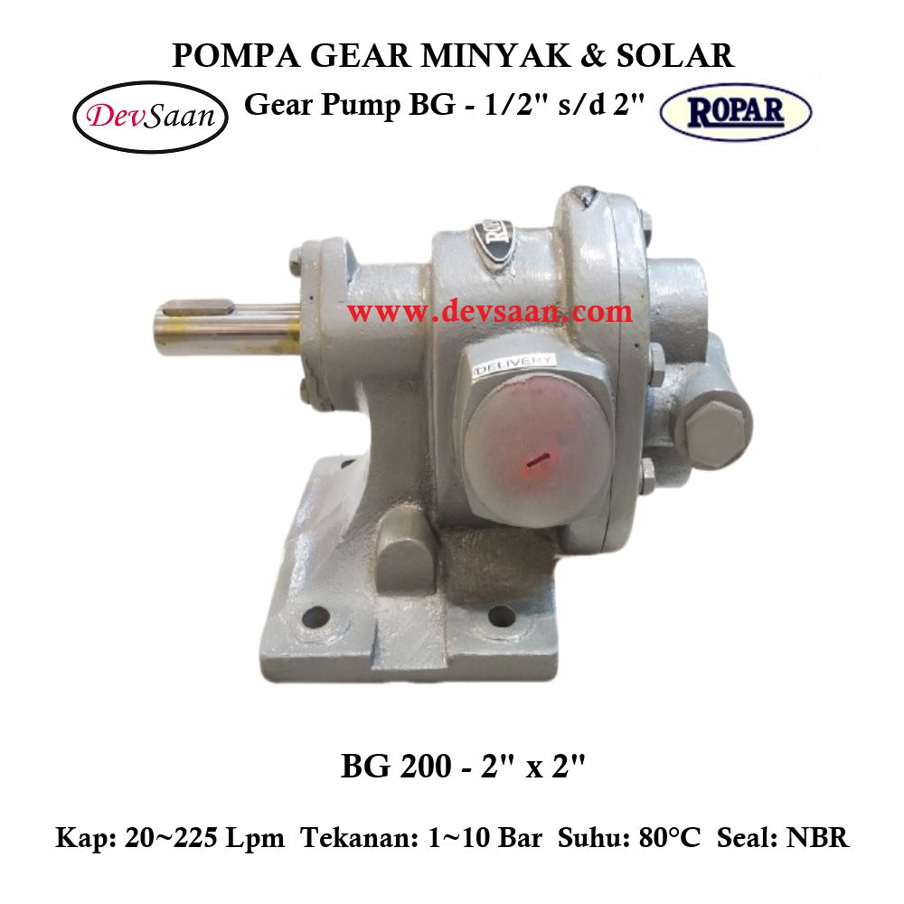 Gear Pump Helikal BG 200 Pompa Roda Gigi