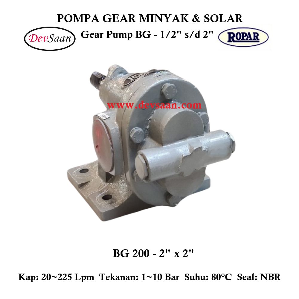 Gear Pump Helikal BG 200 Pompa Roda Gigi