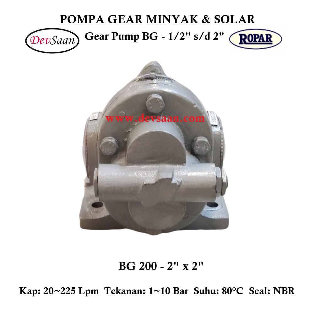 Gear Pump Helikal BG 200 Pompa Roda Gigi