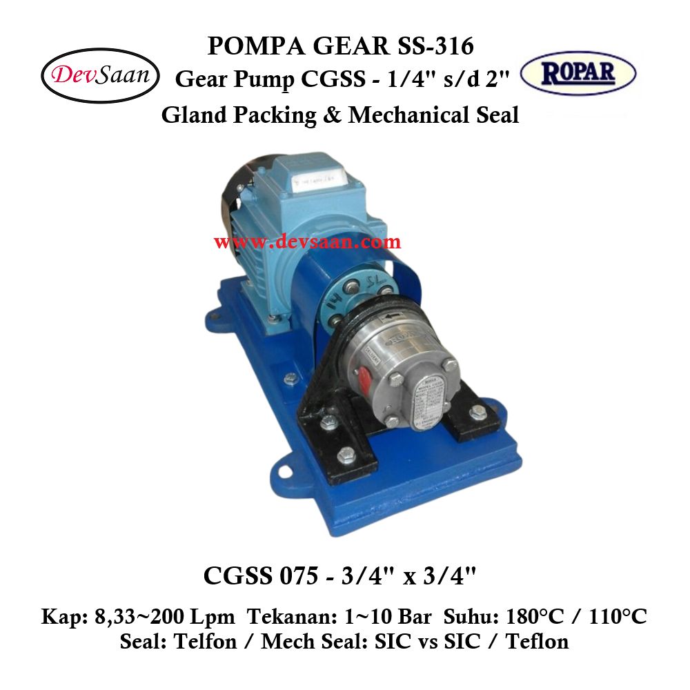 Gear Pump CGSS 075 (GP) Pompa Roda Gigi