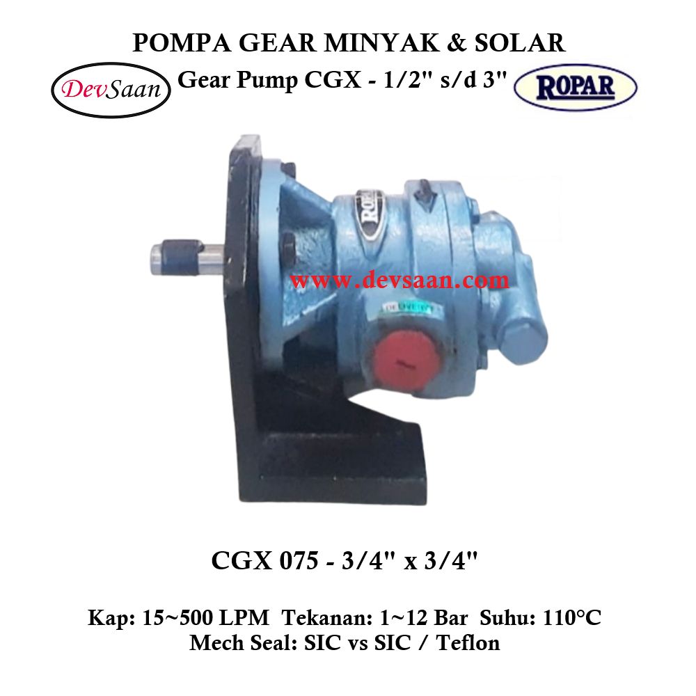 Gear Pump Helikal CGX 075 Pompa Roda Gigi