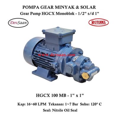 Gear Pump HGCX-100 Pompa Oli Monoblok Gear Pump HGCX-100 Pompa Oli Monoblok
