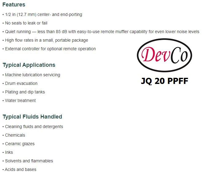 Diaphragm Pump JQ 20 PPFF Pompa Diafragma Devco 3/4"