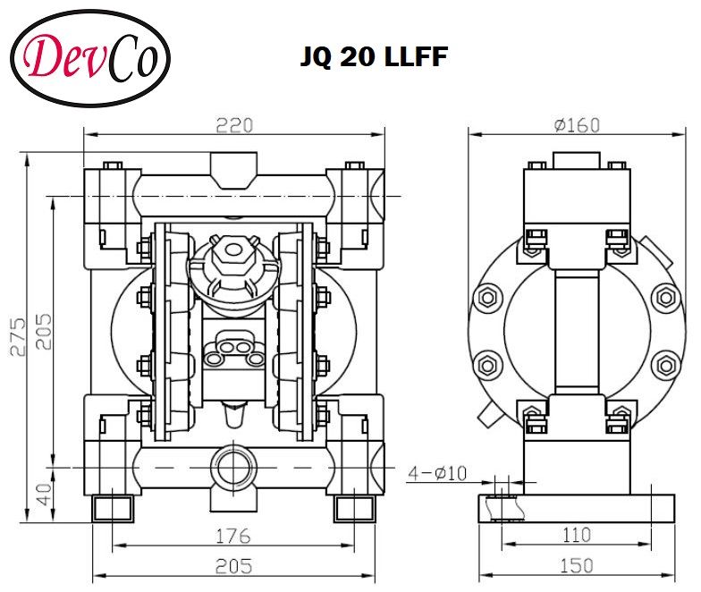 Diaphragm Pump JQ 20 LLFF Pompa Diafragma Devco 3/4"