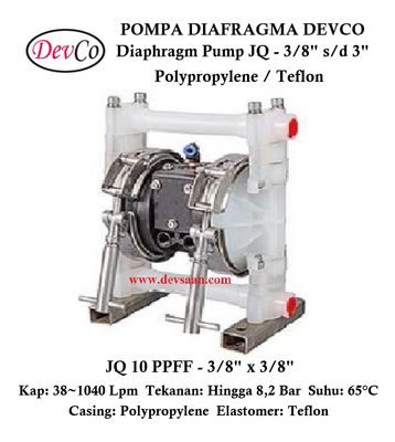 Diaphragm Pump JQ 10 PPFF Pompa Diafragma Devco 3/8"