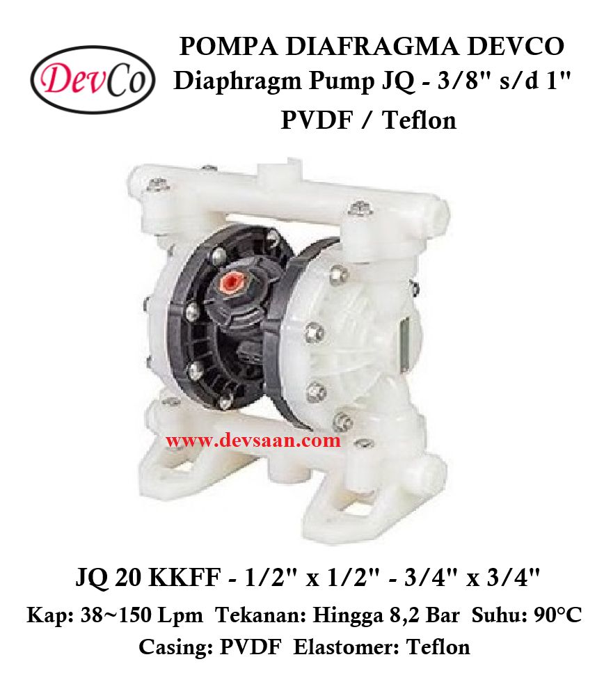 Diaphragm Pump JQ 20 KKFF Pompa Diafragma Devco 3/4"