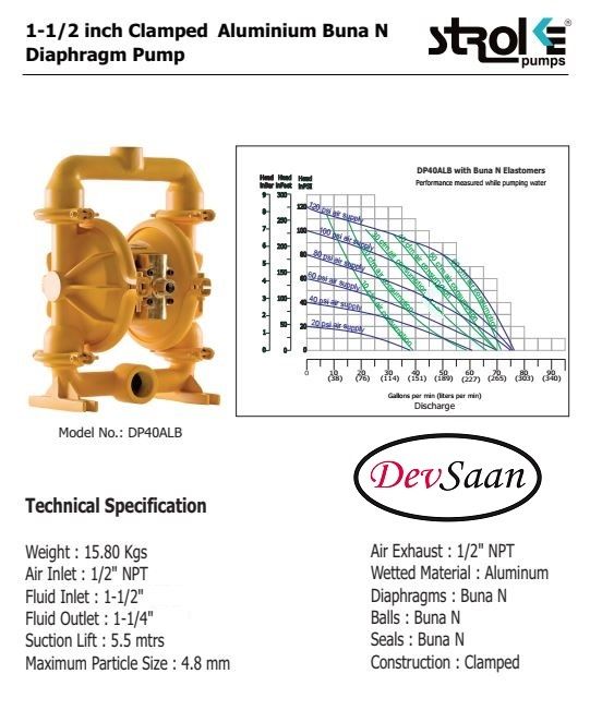 Diaphragm Pump DP 40 ALB Pompa Diafragma Stroke 1,5"