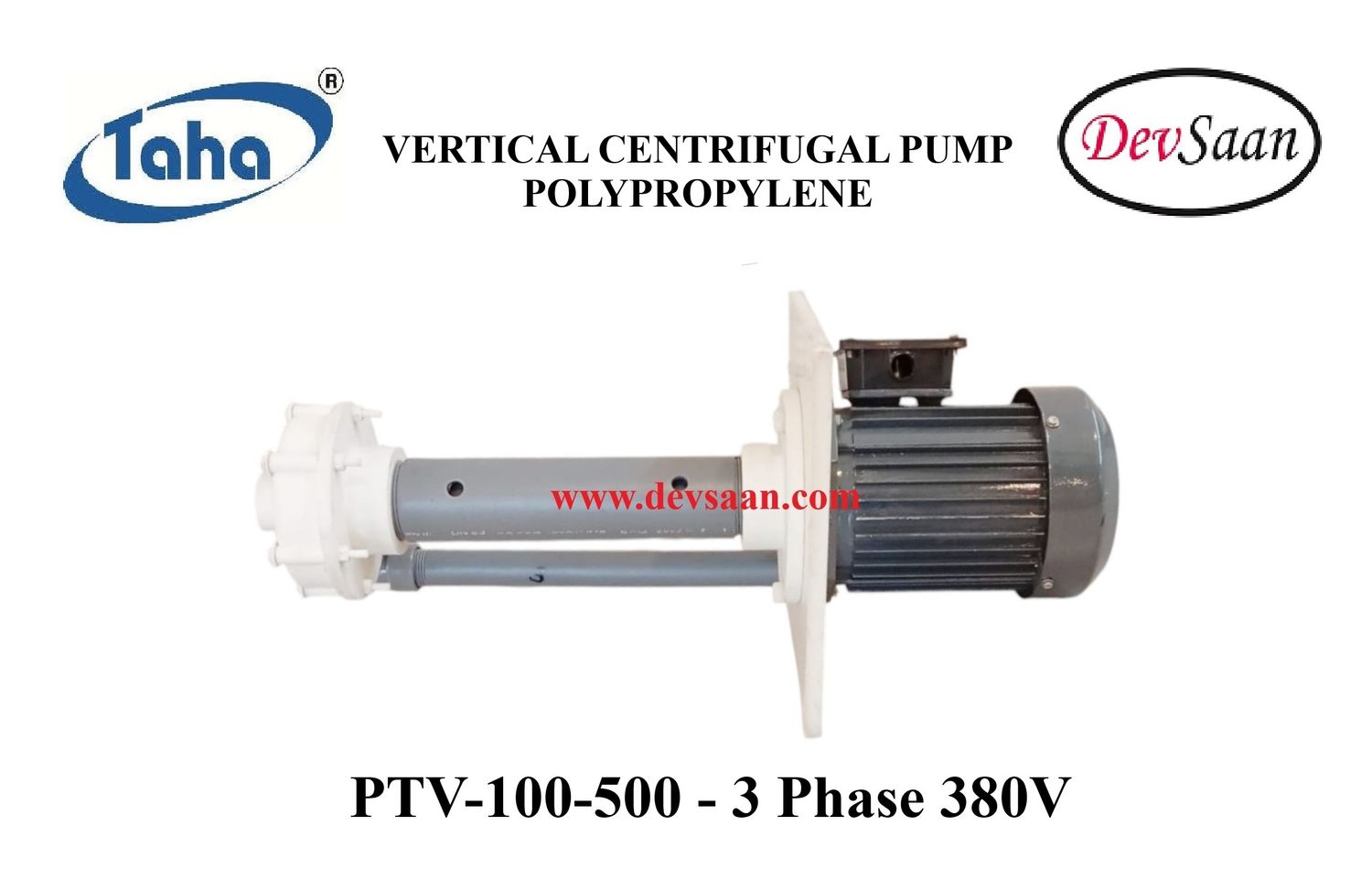 Vertical Polypropylene Centrifugal Pump PTV-100 PP - 1" x 1" - 500 mm - Pompa Sentrifugal