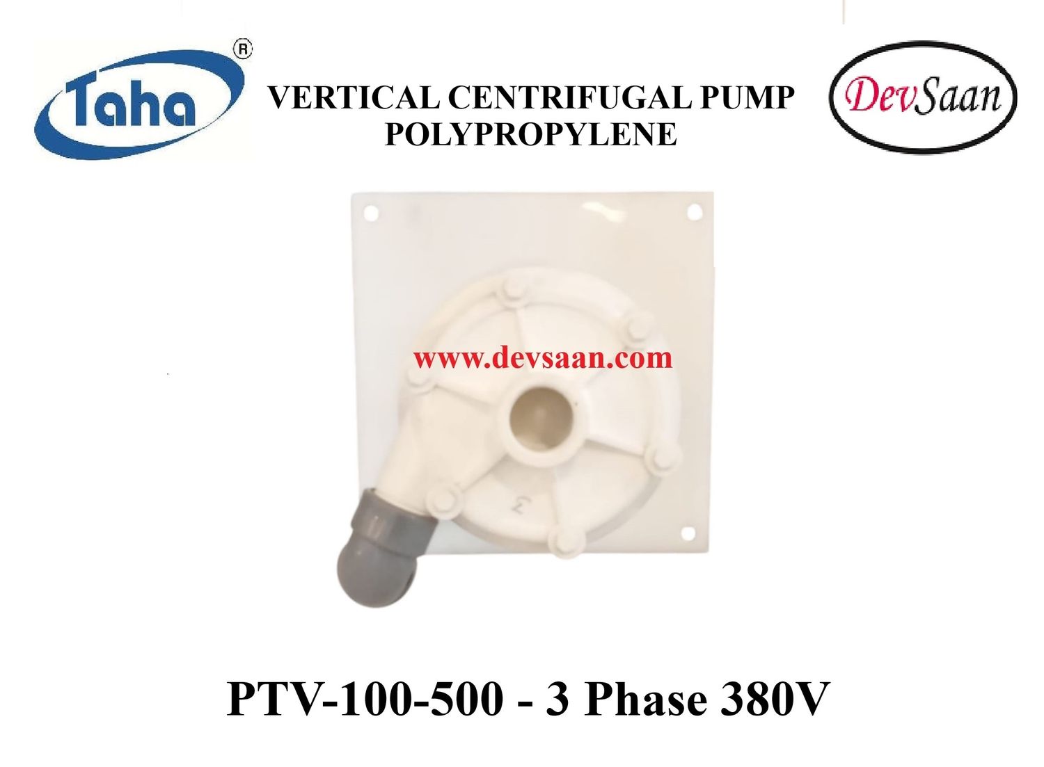 Vertical Polypropylene Centrifugal Pump PTV-100 PP - 1" x 1" - 500 mm - Pompa Sentrifugal