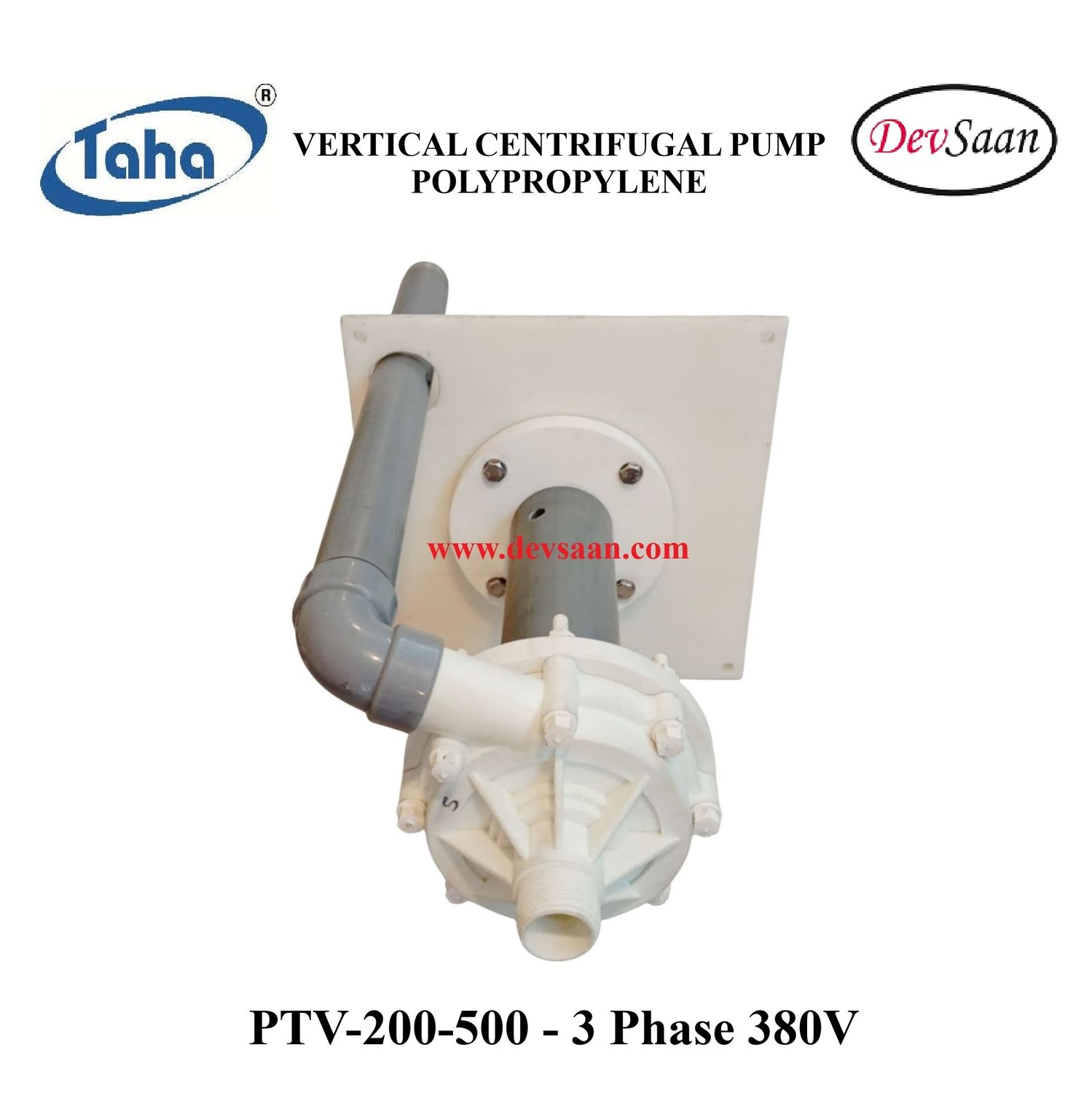 Vertical Polypropylene Centrifugal Pump PTV-200 PP - 1.5" x 1.5" - 500 mm - Pompa Sentrifugal