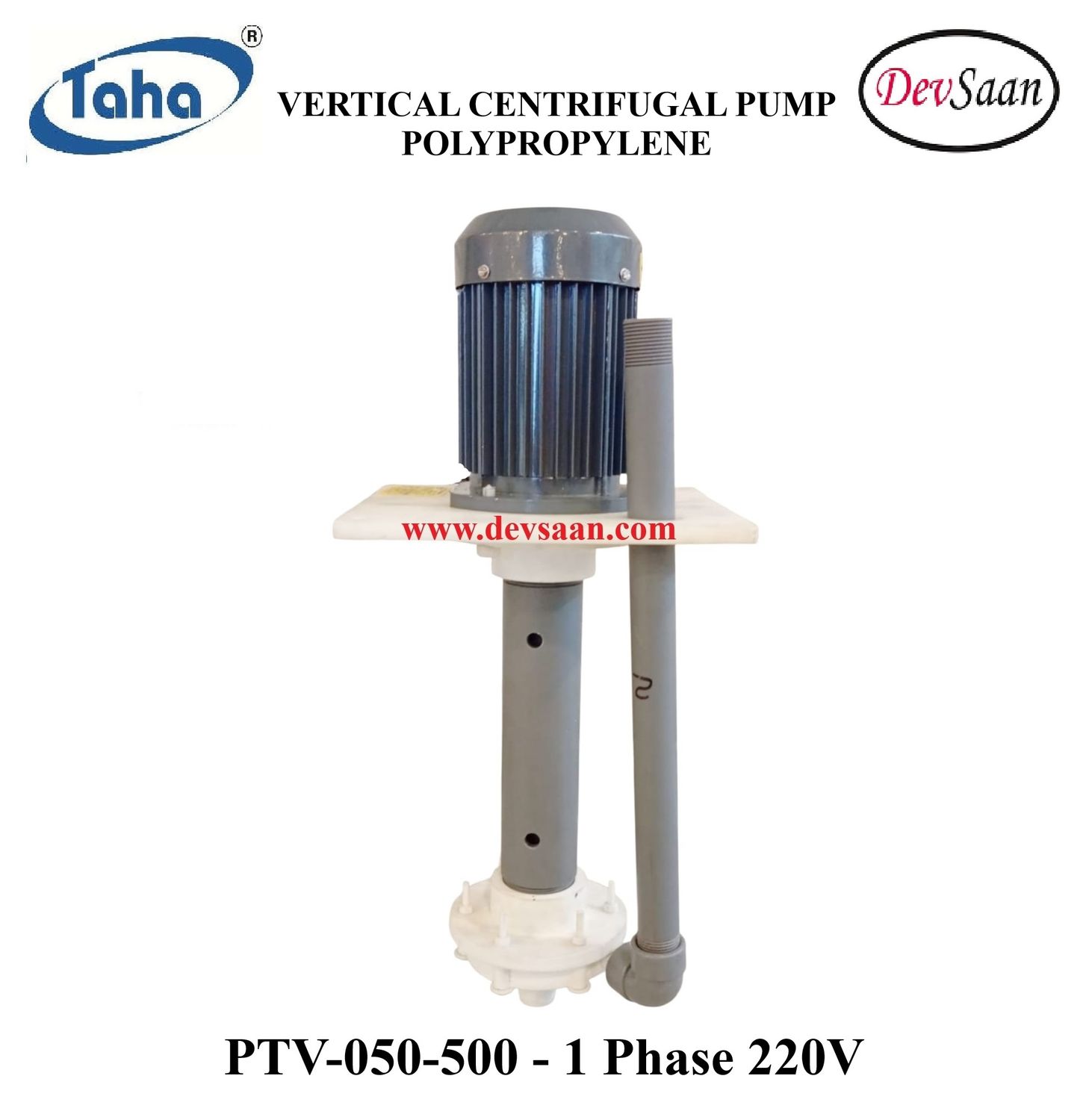 Vertical Polypropylene Centrifugal Pump PTV-050 PP - 1" x 1" - 500 mm - Pompa Sentrifugal