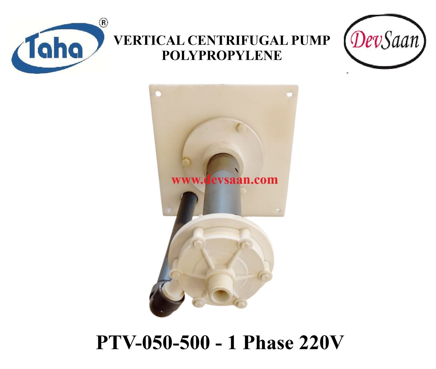 Vertical Polypropylene Centrifugal Pump PTV-050 PP - 1" x 1" - 500 mm - Pompa Sentrifugal