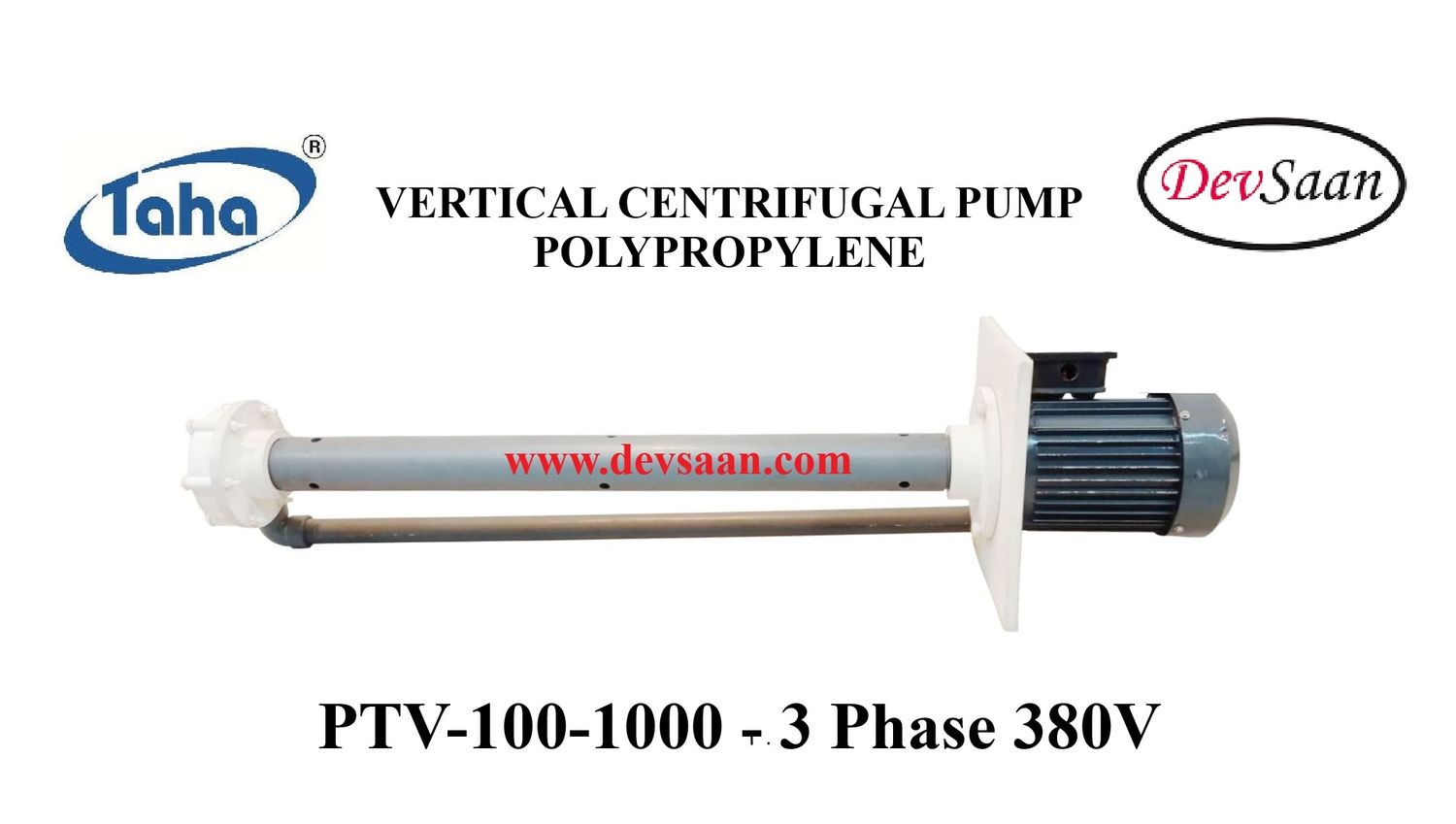 Vertical Polypropylene Centrifugal Pump PTV-100 PP - 1" x 1" - 1000 mm - Pompa Sentrifugal
