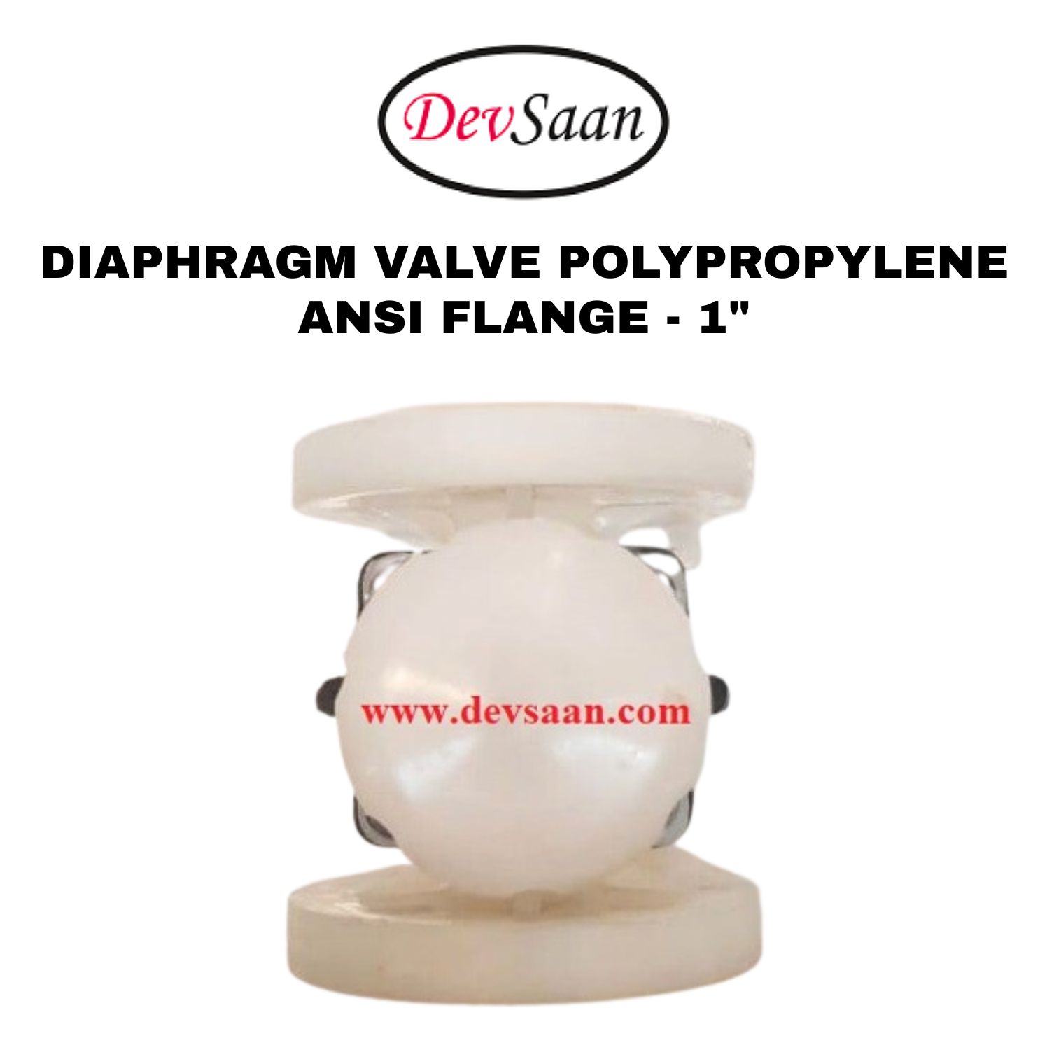 Diaphragm Valve PP 1" x 1" Flange ANSI B.16.5 Class #150
