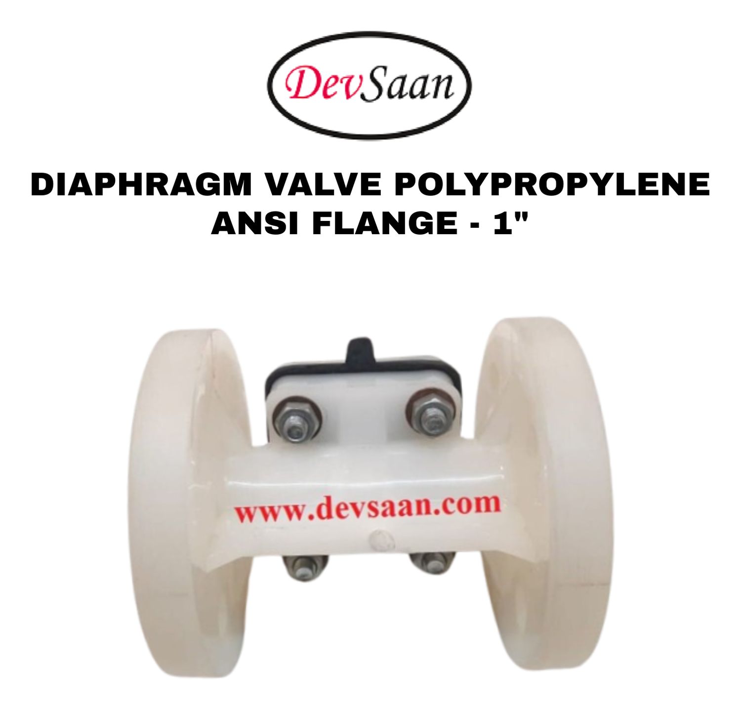 Diaphragm Valve PP 1" x 1" Flange ANSI B.16.5 Class #150