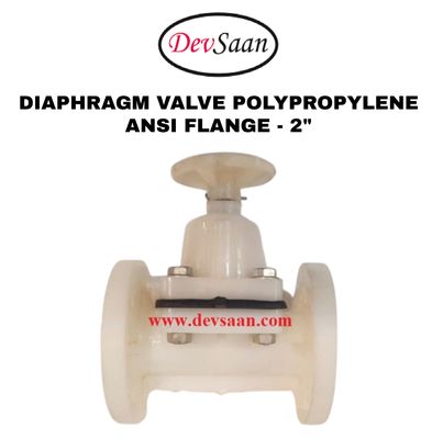 Diaphragm valve PP 2 inch x 2 inch flange ANSI B.16.5 Class 150 1