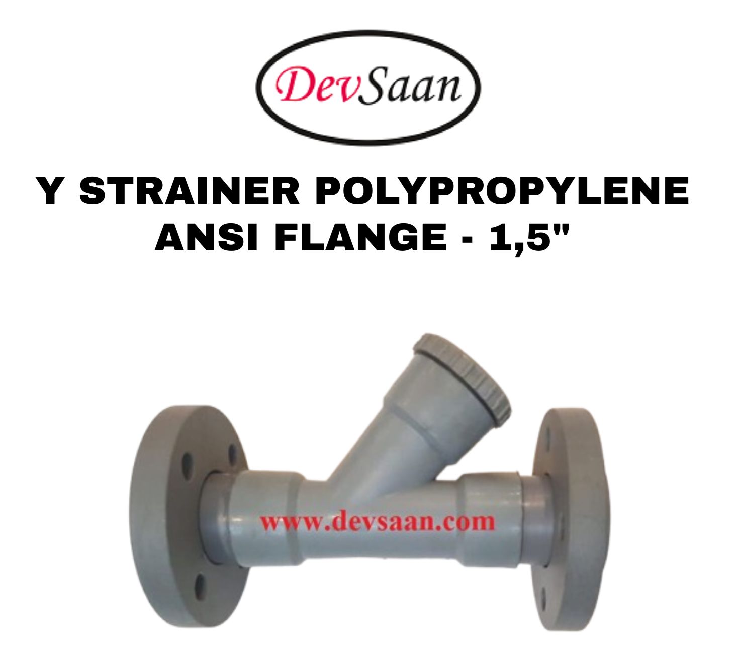 Y strainer PP 1,5 inch x 1,5 inch flange ANSI B.16.5 class 150 1