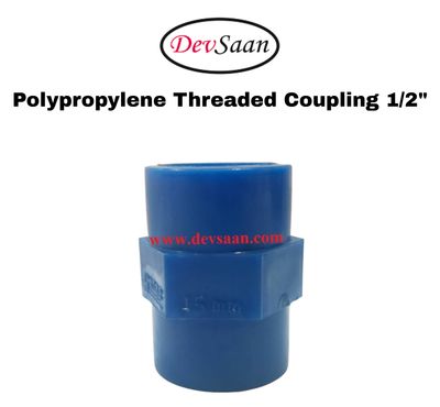 Polypropylene Threaded Coupling 1/2" Polypropylene threaded coupling 1/2 inch 1