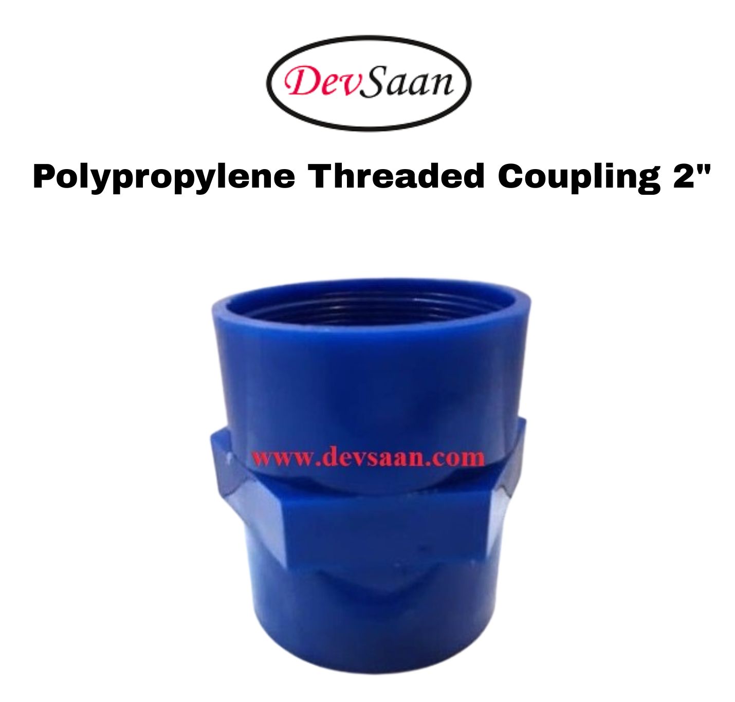 Polypropylene threaded coupling 2 inch 1